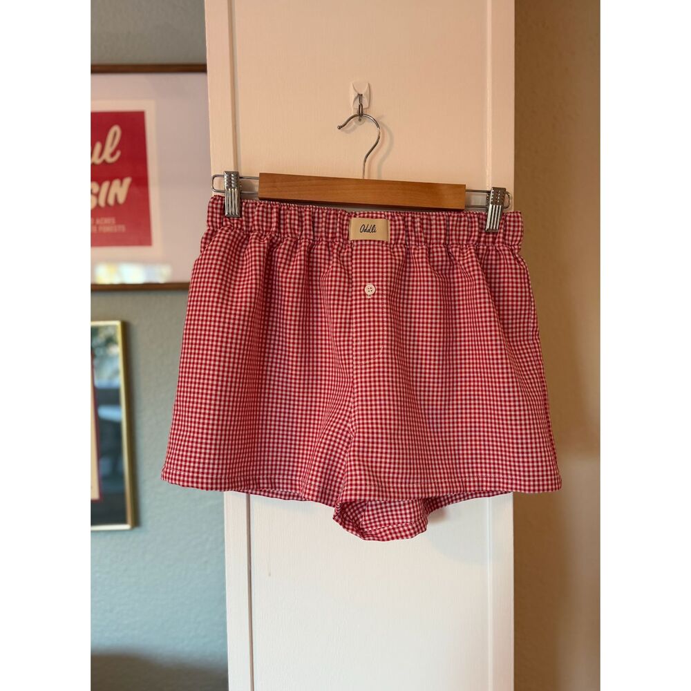 Oddli Red Gingham Boxer Shorts XS/S